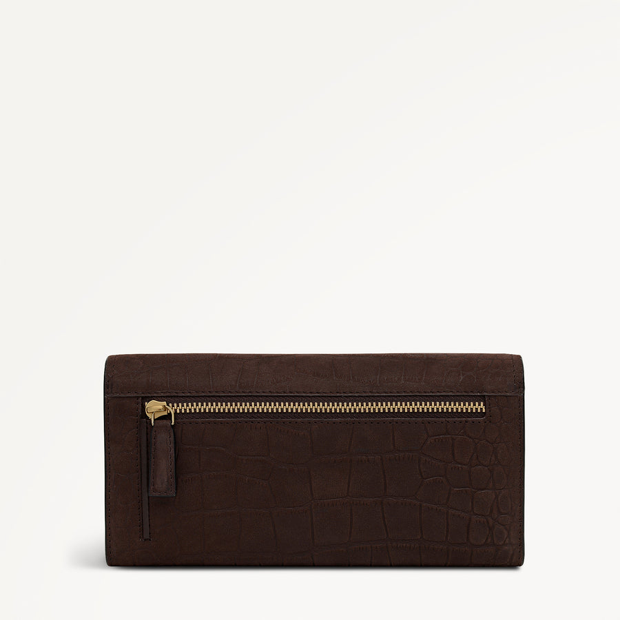 Albert Road Leather Large Flapover Wallet in Dark Oak - 112835