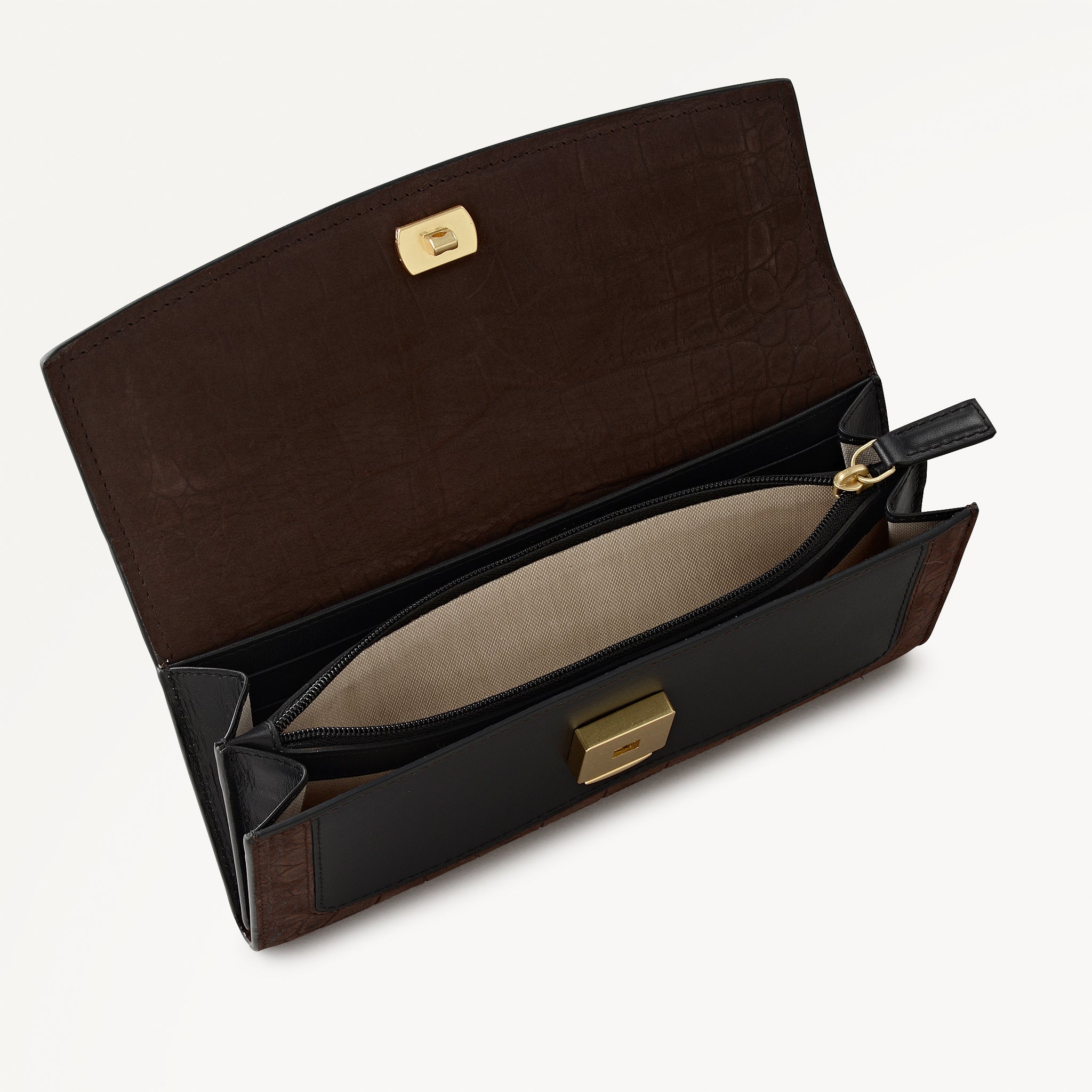 Albert Road Leather Large Flapover Wallet in Dark Oak - 112835