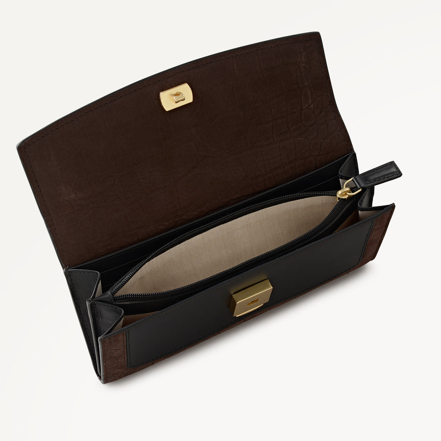 Albert Road Leather Large Flapover Wallet in Dark Oak - 112835