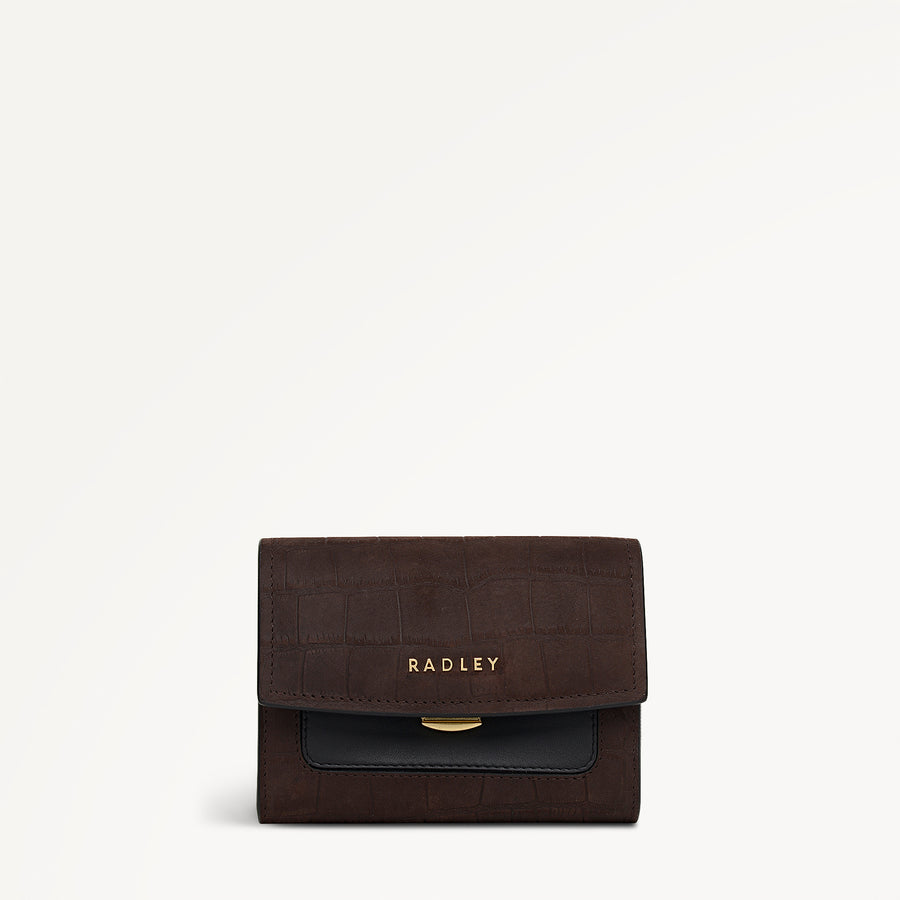 Albert Road Leather Medium Flapover Wallet in Dark Oak - 112836