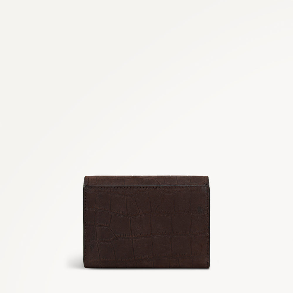 Albert Road Leather Medium Flapover Wallet in Dark Oak - 112836