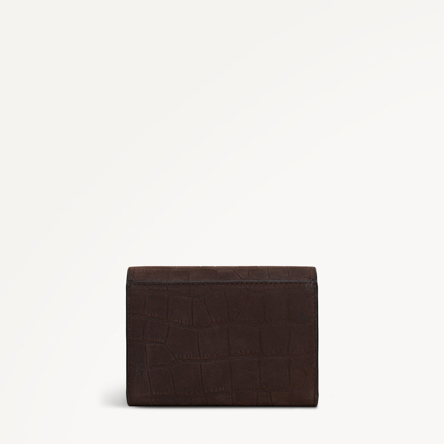 Albert Road Leather Medium Flapover Wallet in Dark Oak - 112836