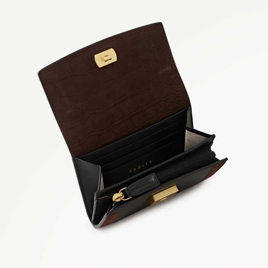 Albert Road Leather Medium Flapover Wallet in Dark Oak - 112836