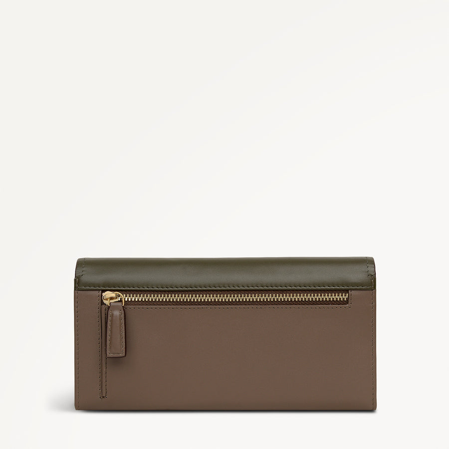 Albert Road Leather Large Flapover Wallet in Pine Needle - 112839