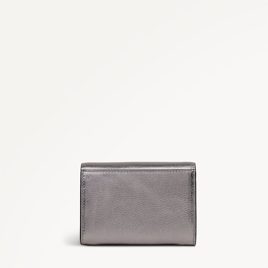 Albert Road Leather Medium Flapover Wallet in Gun Metal - 112841