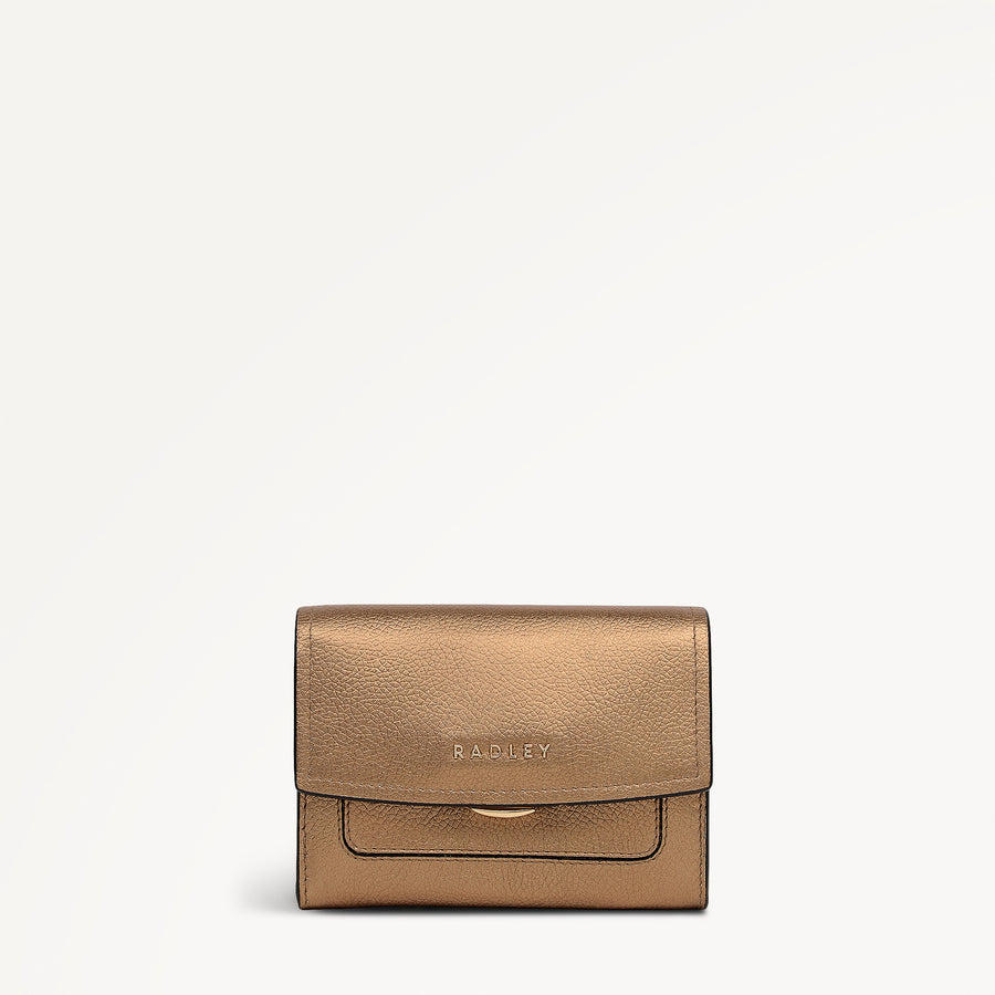 Albert Road Leather Medium Flapover Wallet in Olive Gold - 112842