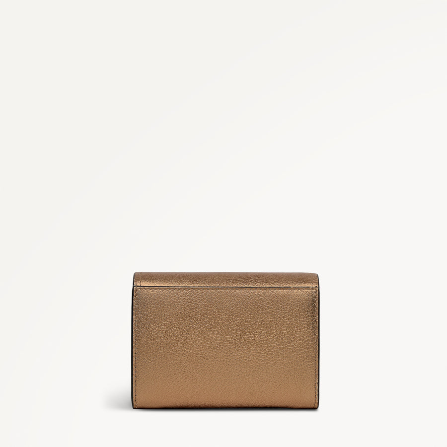 Albert Road Leather Medium Flapover Wallet in Olive Gold - 112842