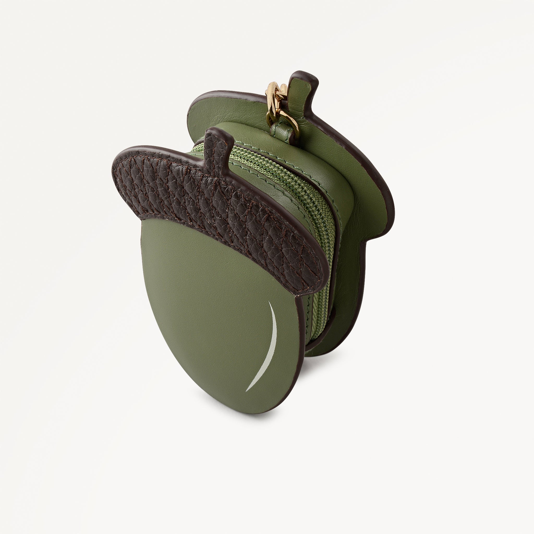 Acorntopia Leather Small Ziptop Coin Purse in Hunter Green - 112848