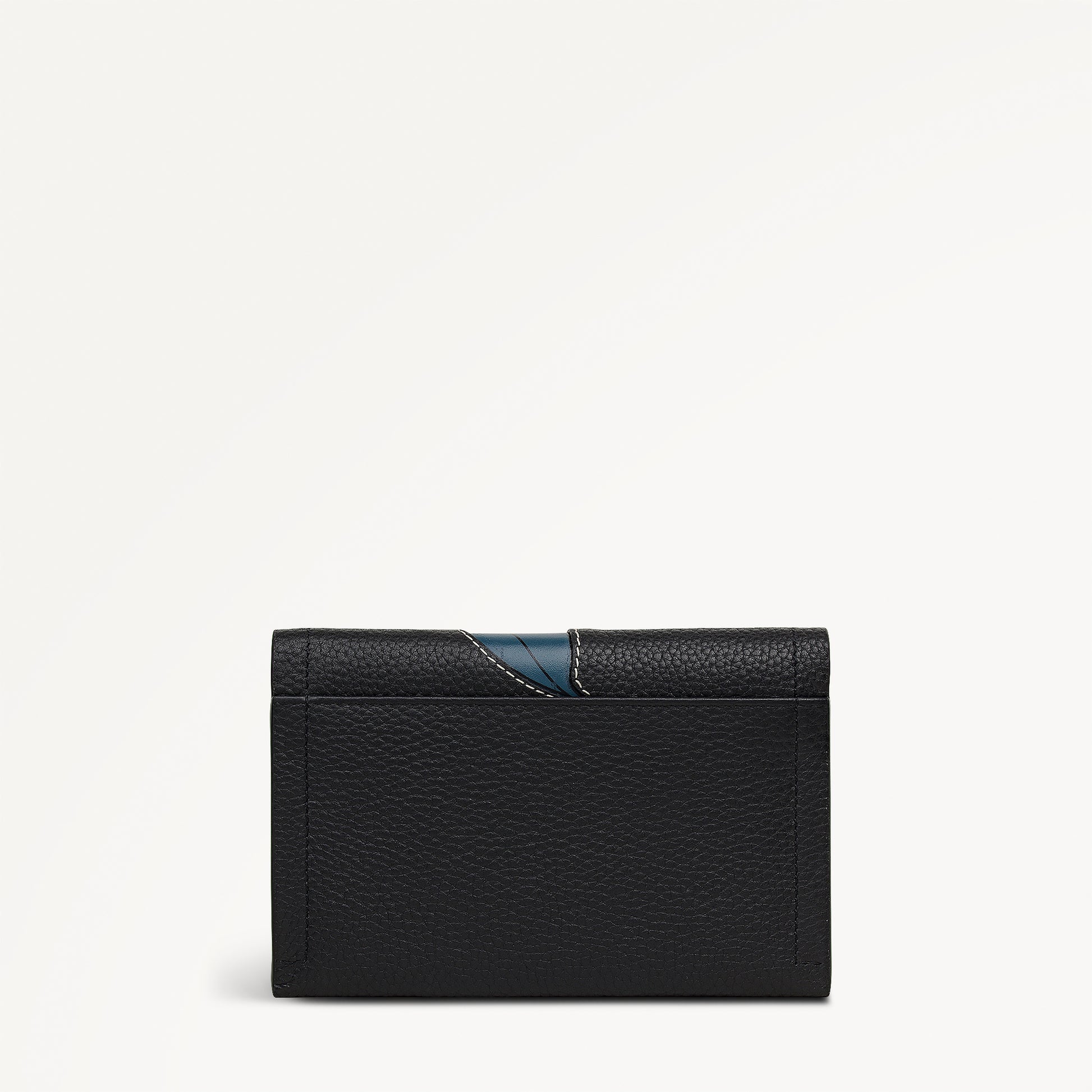 Nature Blooms Leather Medium Flapover Wallet in Black - 112850