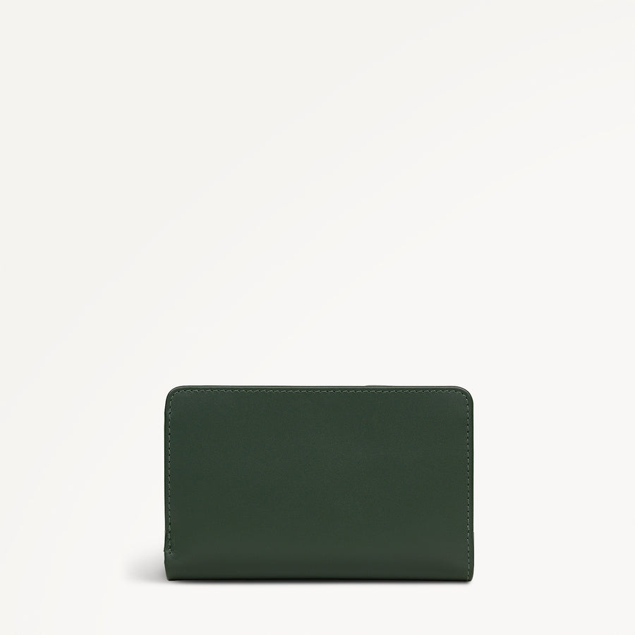 It's Written In The Snowflakes Leather Medium Bifold Wallet in Racing Green - 112852