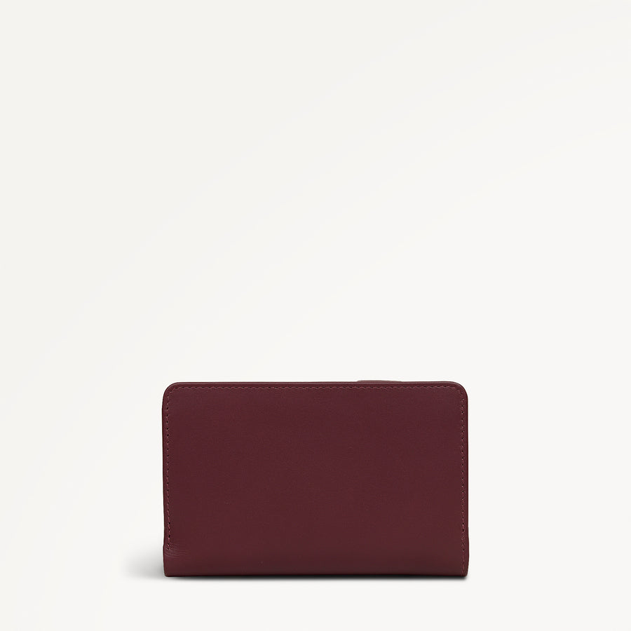 It's Written In The Snowflakes Leather Medium Bifold Wallet in Dark Cherry - 112853