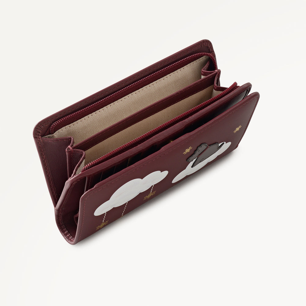 It's Written In The Snowflakes Leather Medium Bifold Wallet in Dark Cherry - 112853