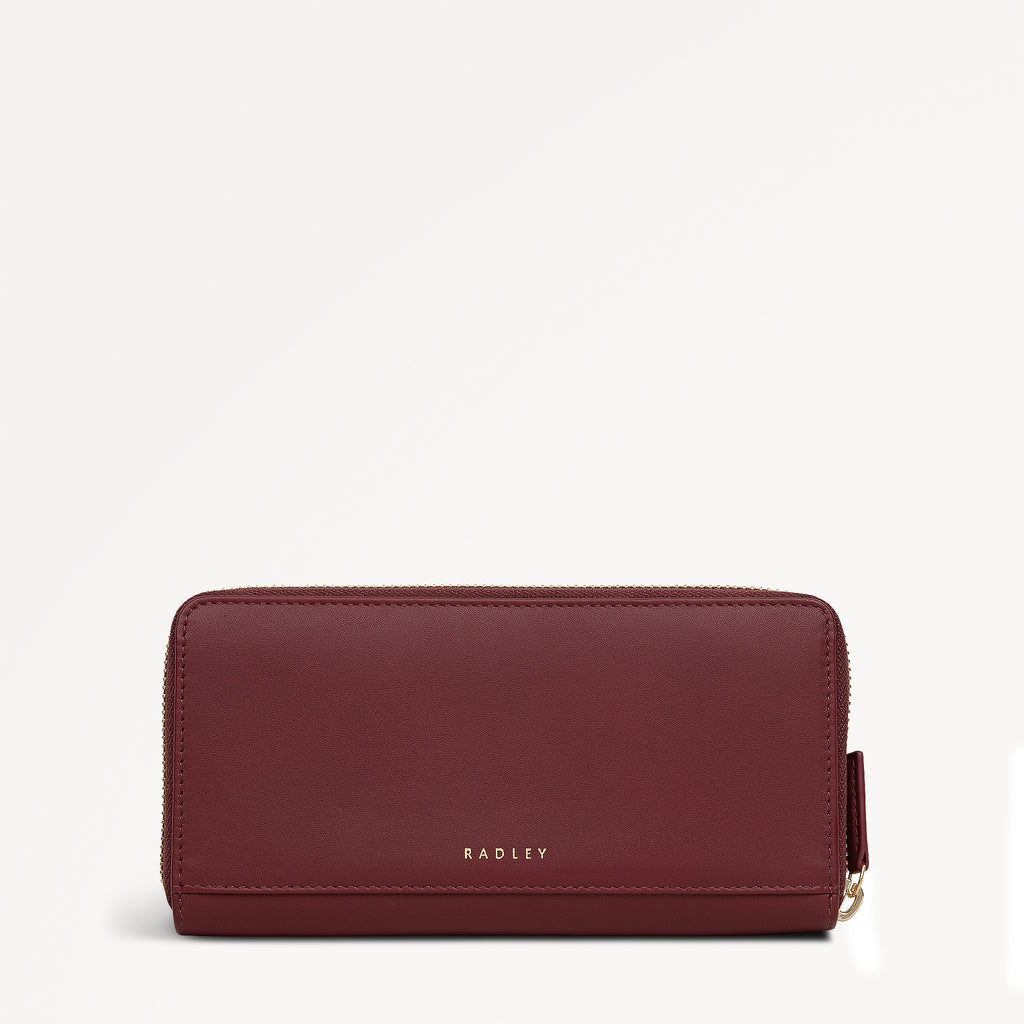 It's Written In The Snowflakes Leather Large Zip Around Wallet in Dark Cherry - 112856