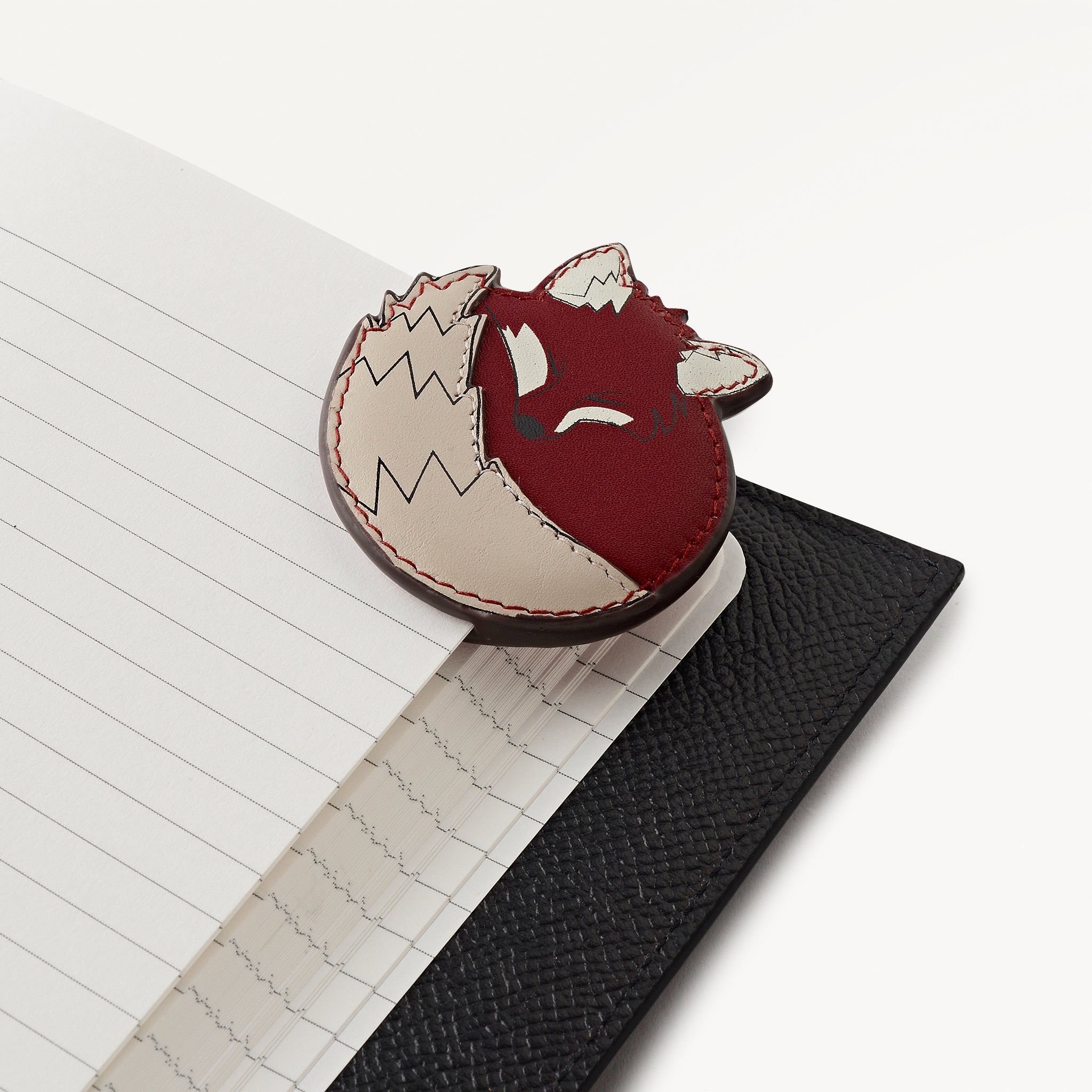 Fleeting Fox Leather Leather Bookmark Boxed in Carmine - 112857