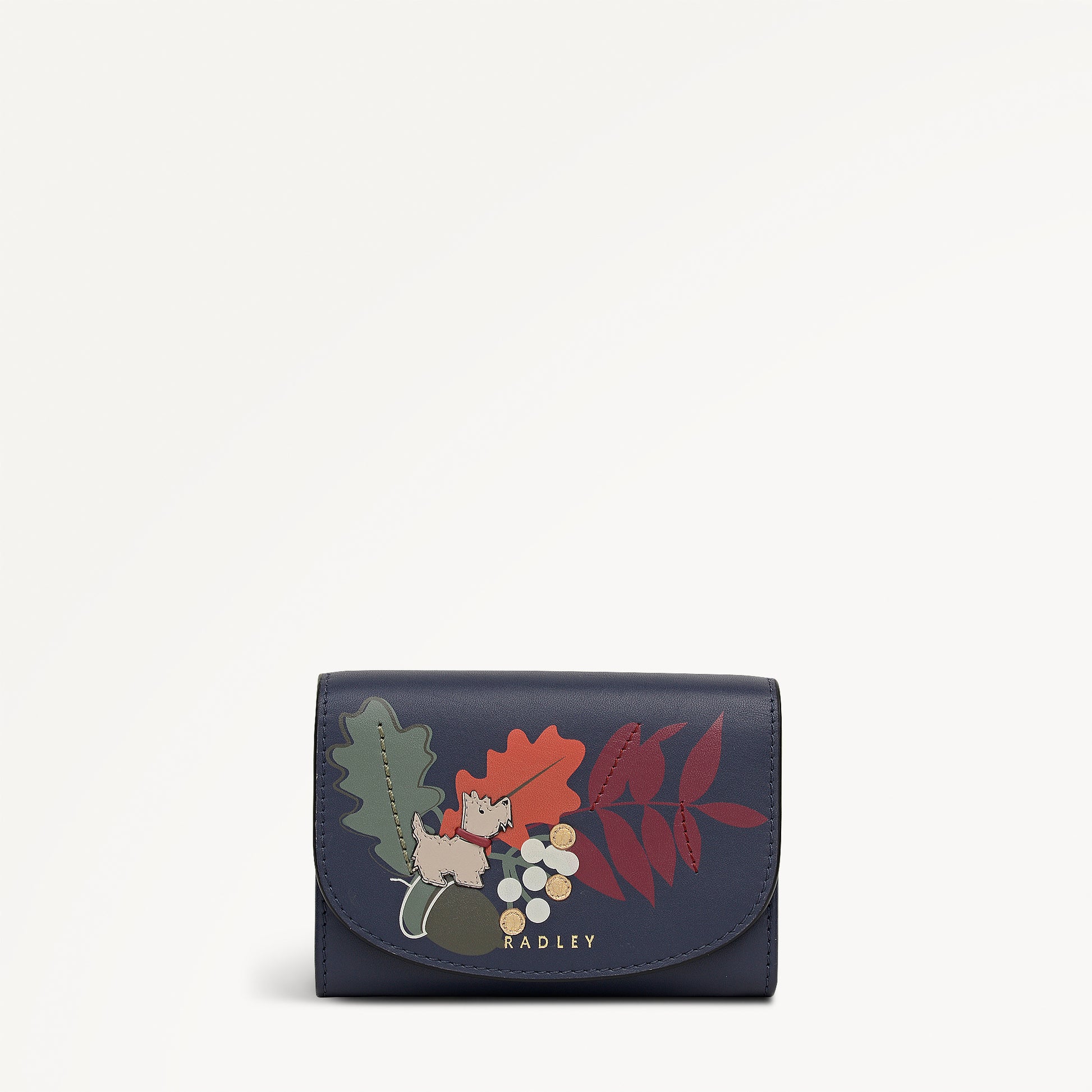 Acorntopia Leather Medium Flapover Wallet in Ink - 112860