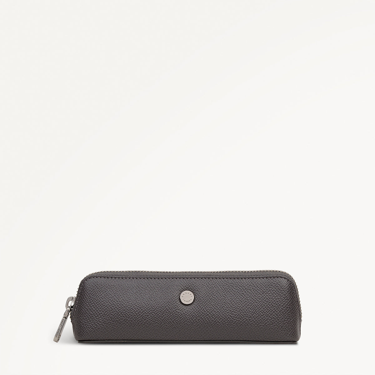 Halcomb Place Leather Small Boxed Pencil Case in Charcoal - 112862