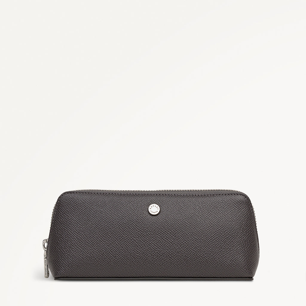 Halcomb Place Leather Medium Boxed Pencil Case in Charcoal - 112863