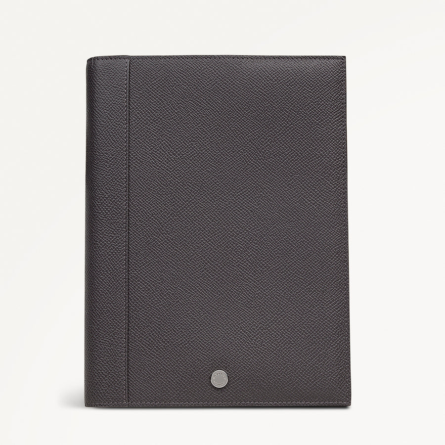 Halcomb Place Leather Notebook Sleeve in Charcoal - 112865