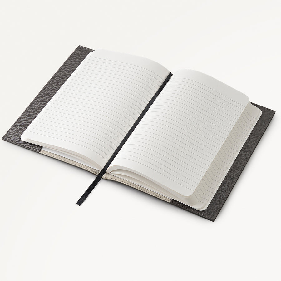 Halcomb Place Leather Notebook Sleeve in Charcoal - 112865