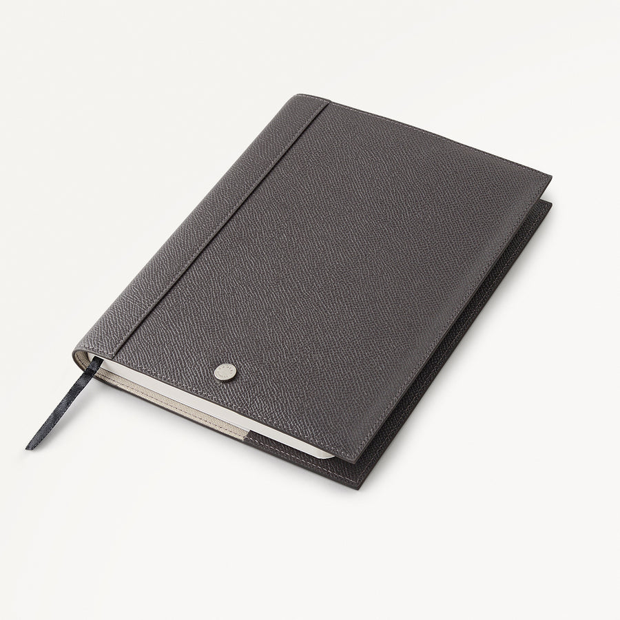 Halcomb Place Leather Notebook Sleeve in Charcoal - 112865