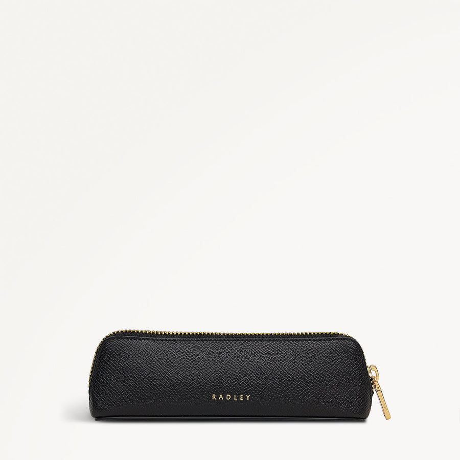 Halcomb Place Leather Small Boxed Pencil Case in Black - 112867