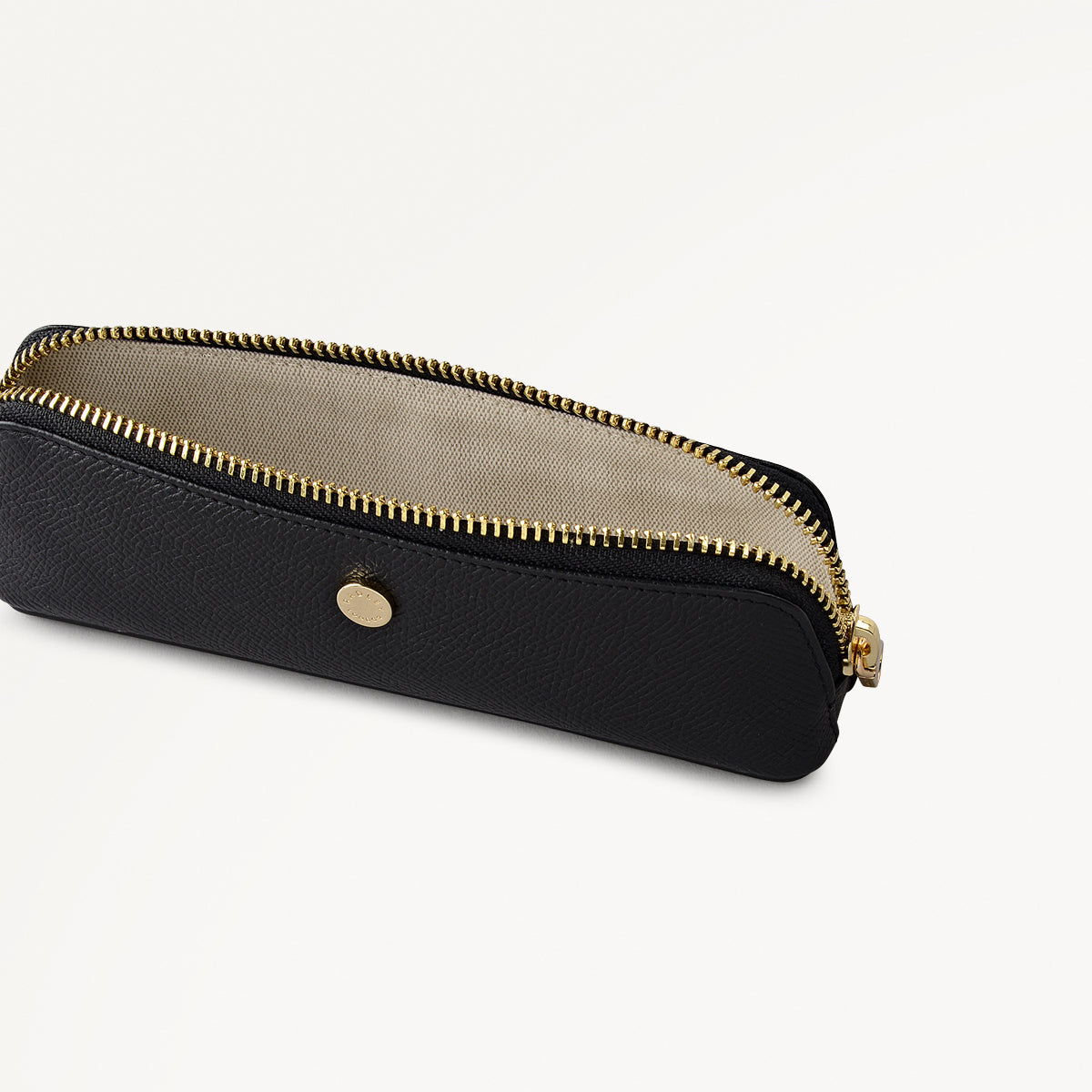 Halcomb Place Leather Small Boxed Pencil Case in Black - 112867