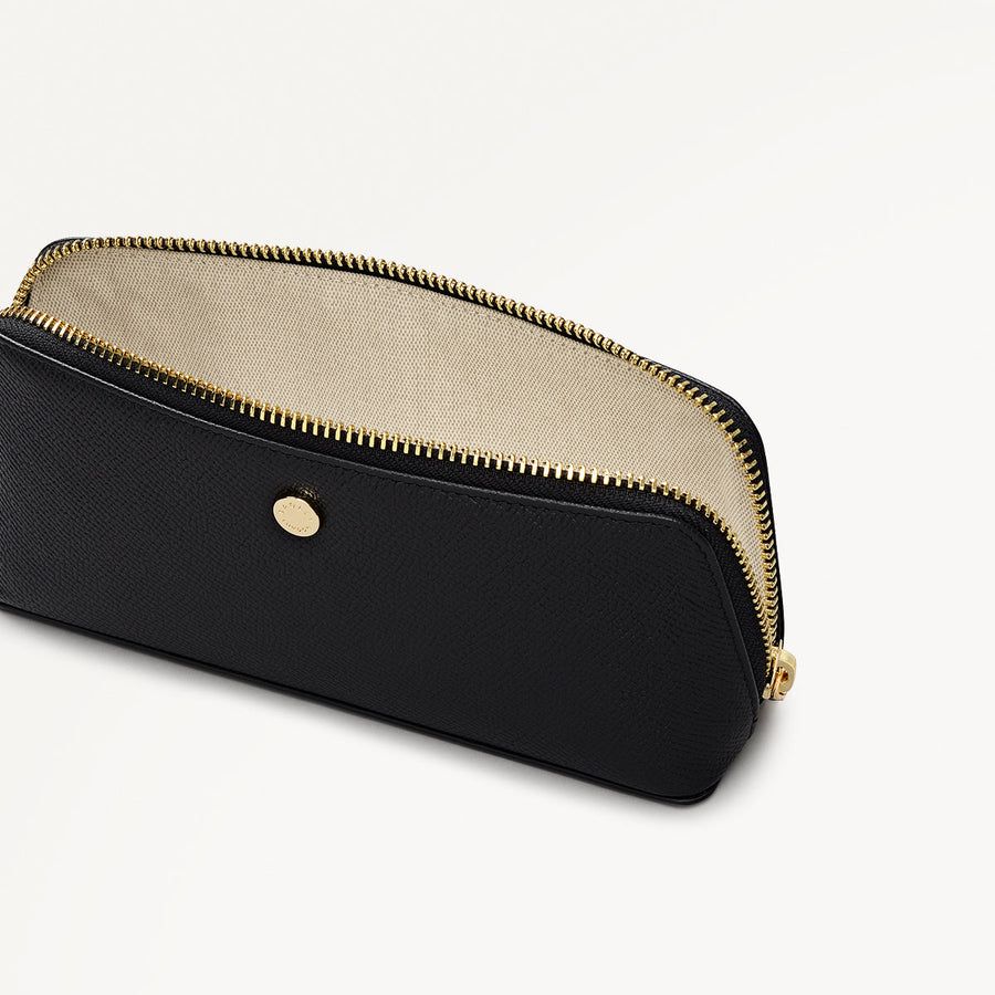 Halcomb Place Leather Medium Boxed Pencil Case in Black - 112868