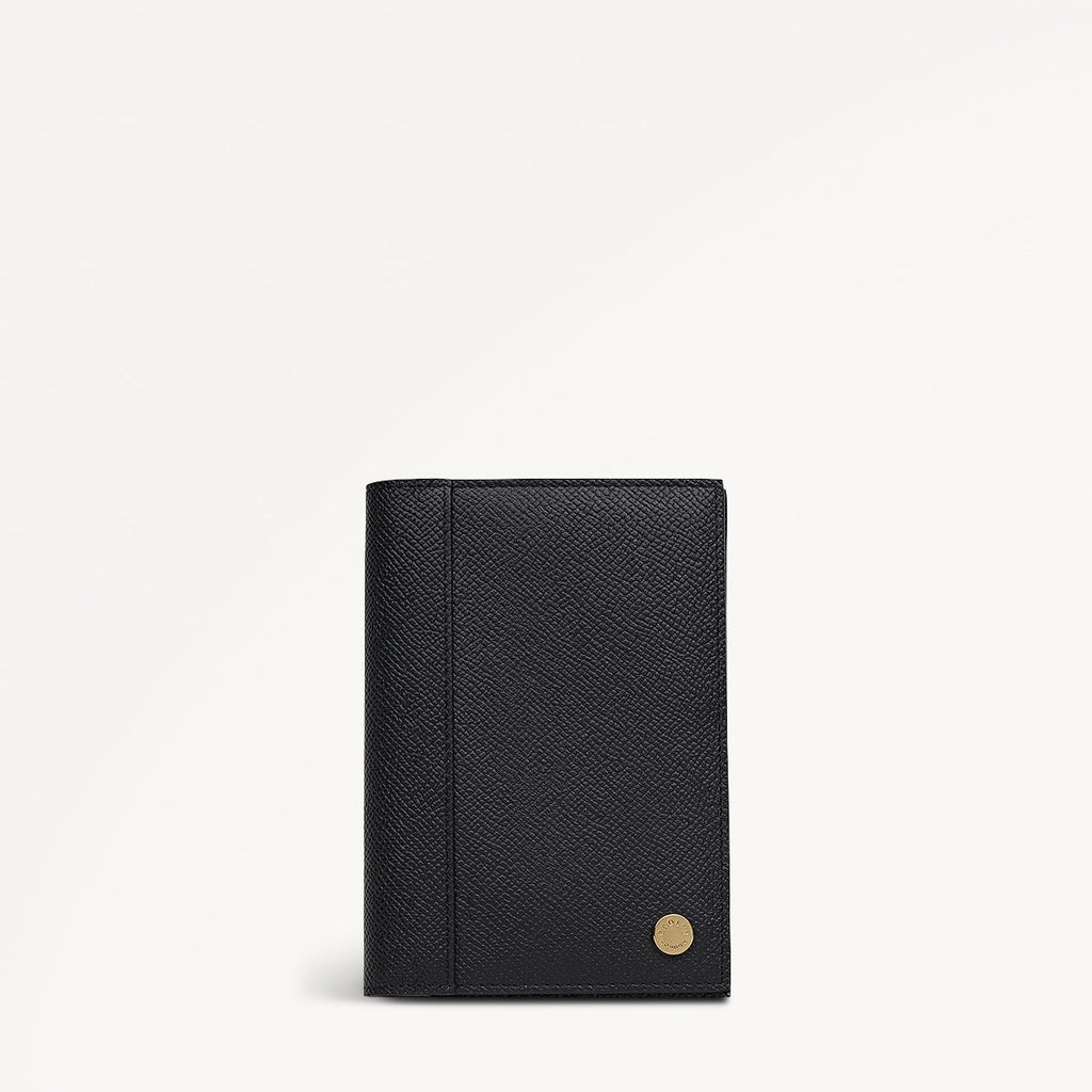 Halcomb Place Leather Passport Cover in Black - 112871