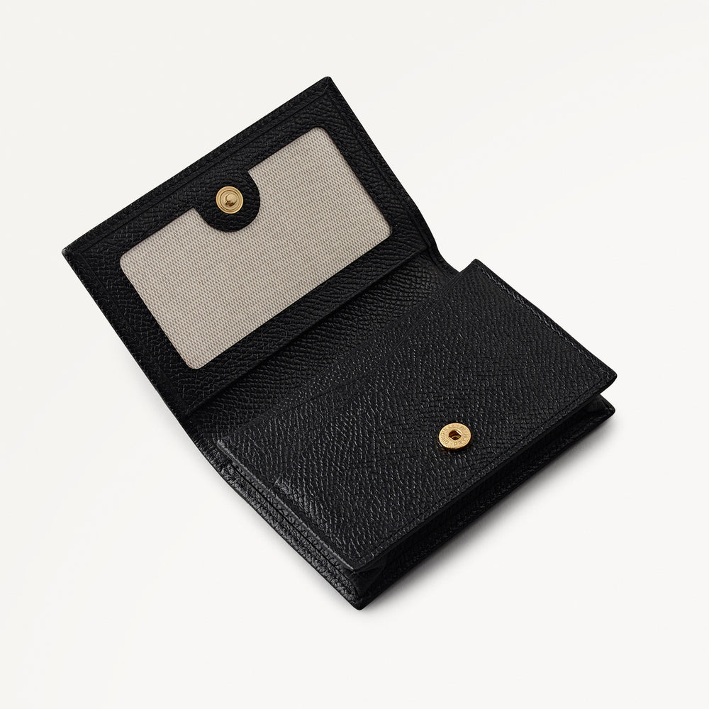 Halcomb Place Leather Medium Boxed Card Holder in Black - 112873