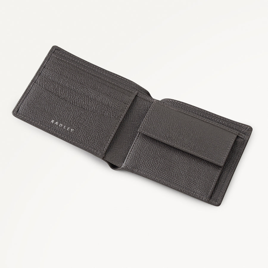 Halcomb Place Leather Medium Boxed Wallet in Charcoal - 112874