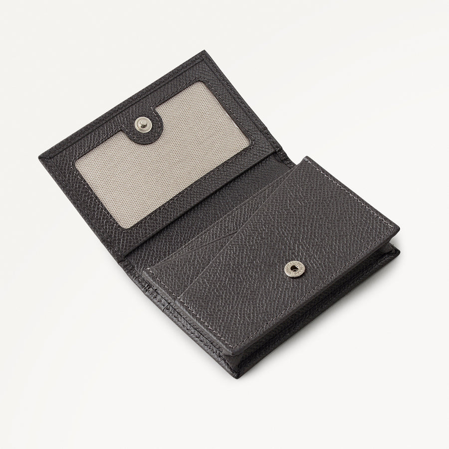 Halcomb Place Leather Medium Boxed Card Holder in Charcoal - 112875