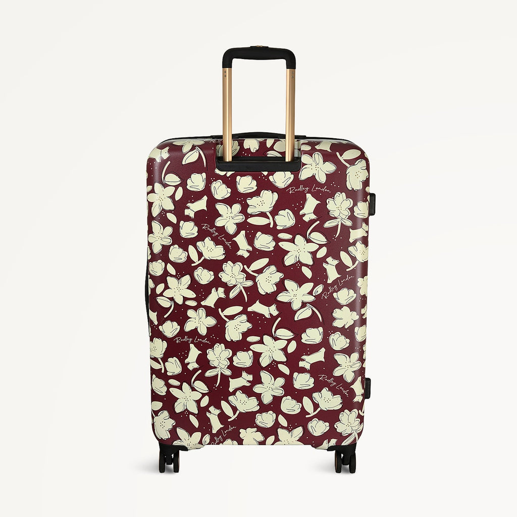 Thrift Floral 4 Wheel Large Suitcase in Dark Cherry - 112887