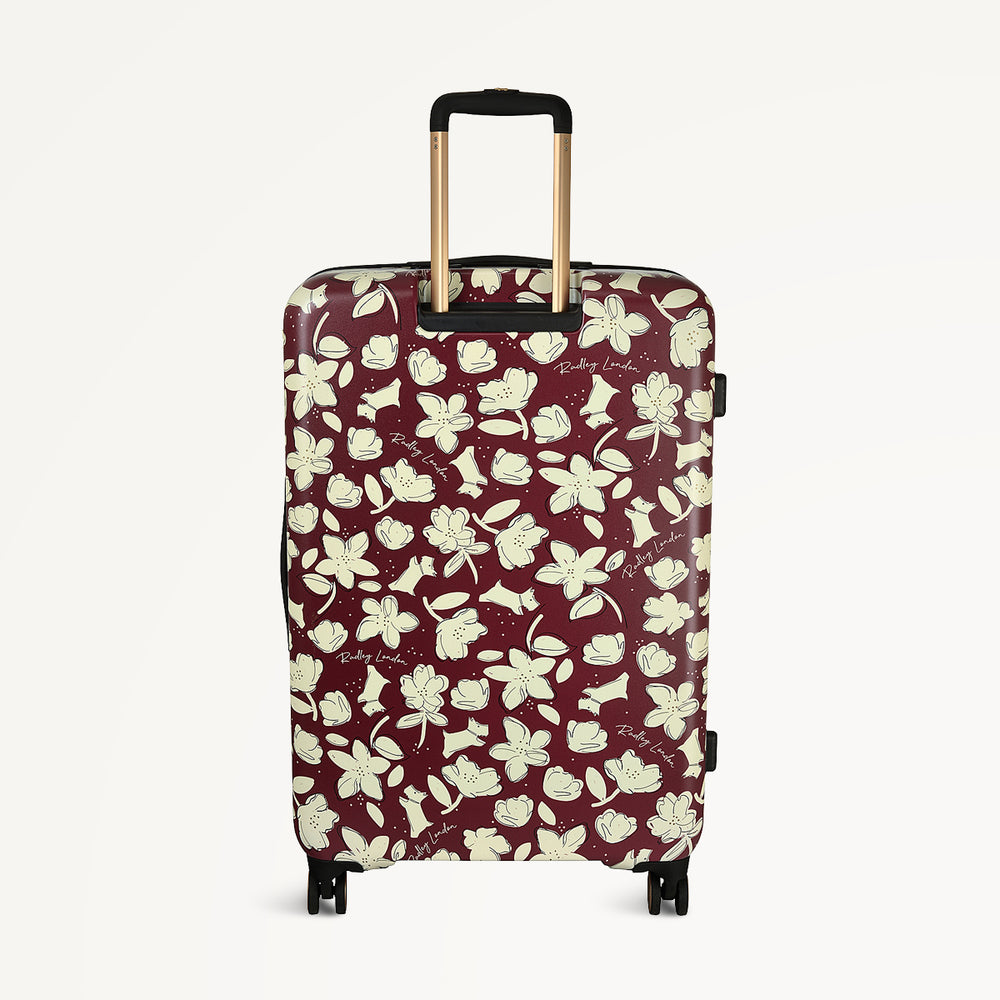 Thrift Floral 4 Wheel Large Suitcase Dark Cherry - 112887