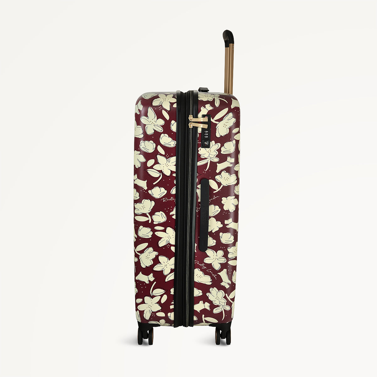 Thrift Floral 4 Wheel Large Suitcase Dark Cherry - 112887