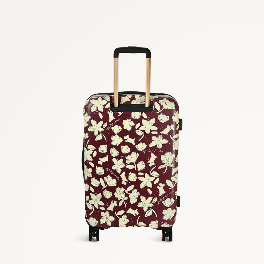 Thrift Floral 4 Wheel Medium Suitcase Dark Cherry - 112888