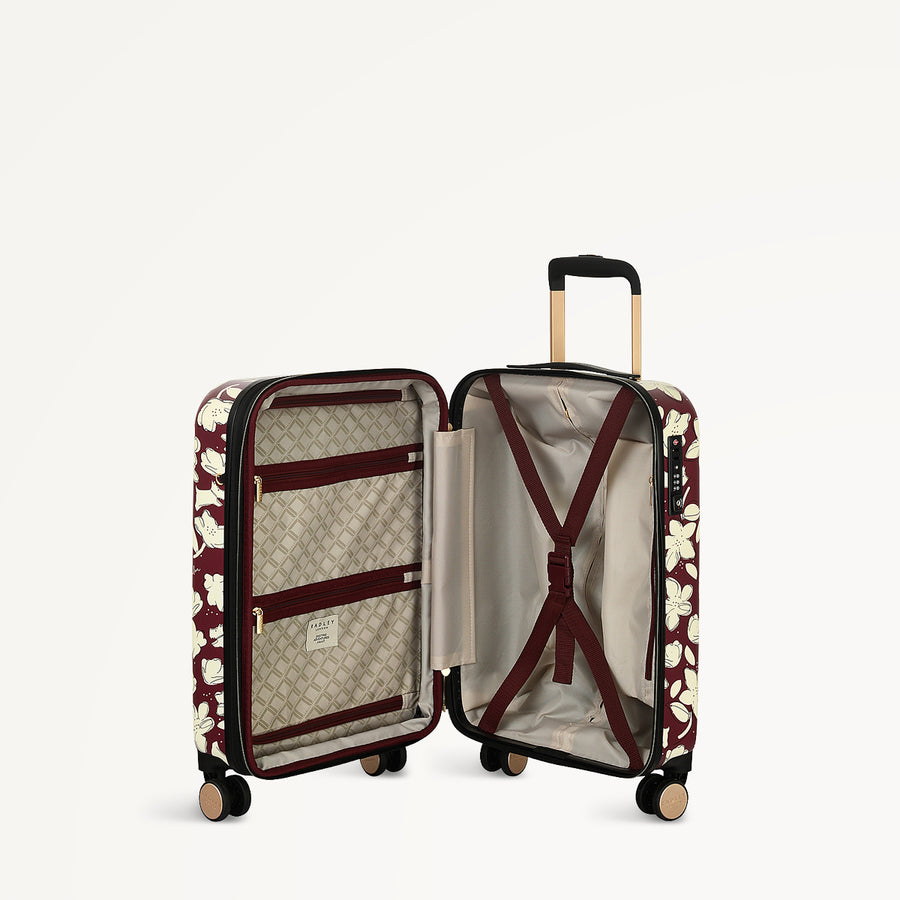 Thrift Floral 4 Wheel Carry On Dark Cherry - 112889