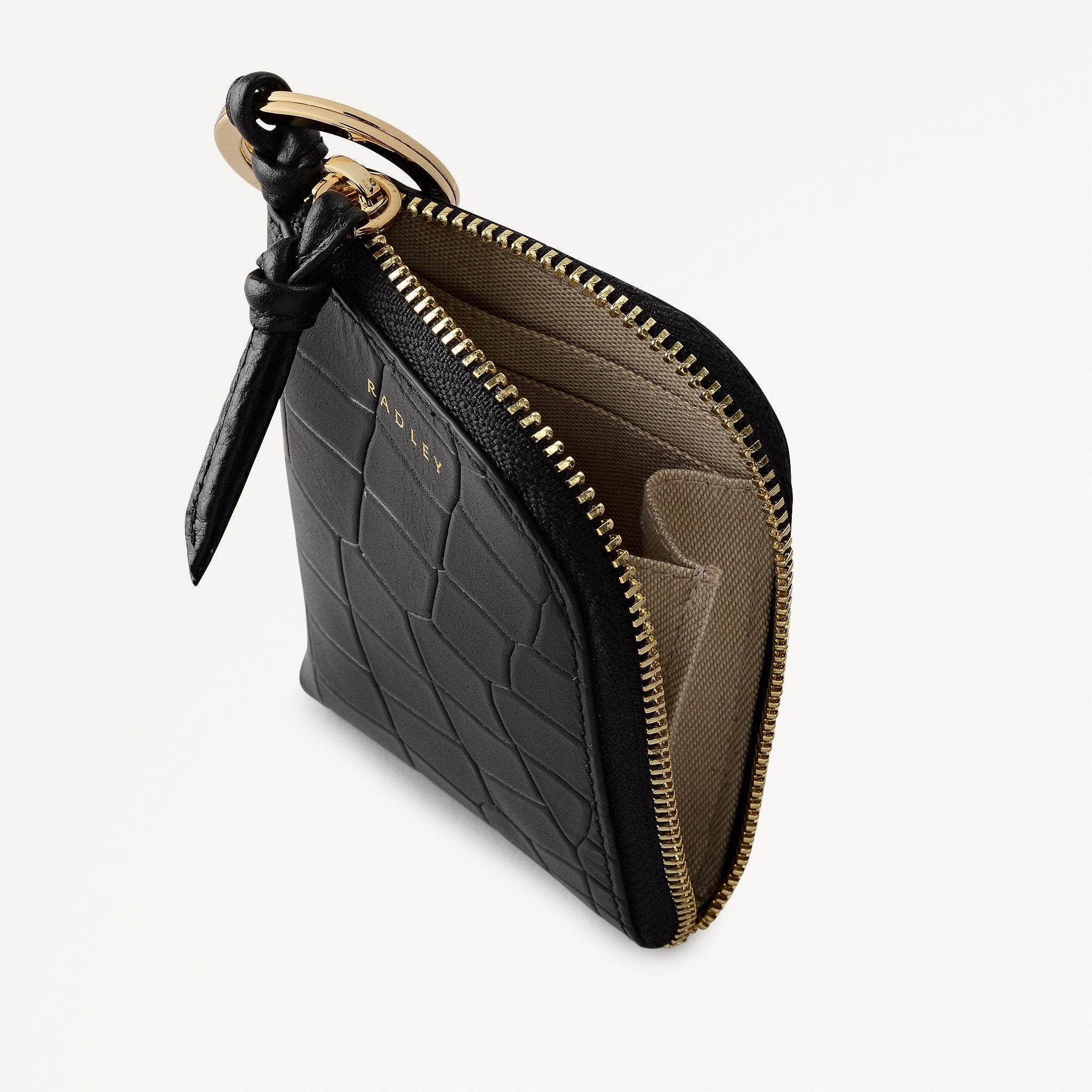 Golden Lane Small Bag Charm in Black - 112894