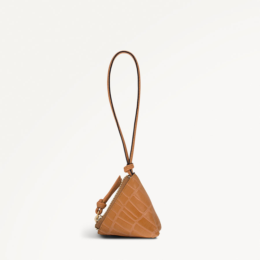 Triangle Street Small Bag Charm in Dark Butter - 112897