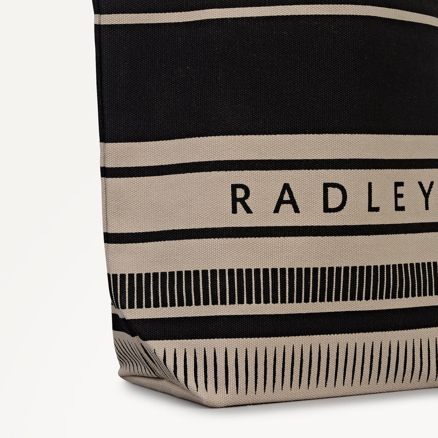 Radley Stripe Small Open Top Grab Black - 112908