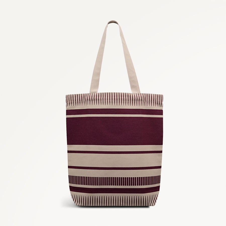 Radley Stripe Large Open Top Tote Dark Cherry - 112909