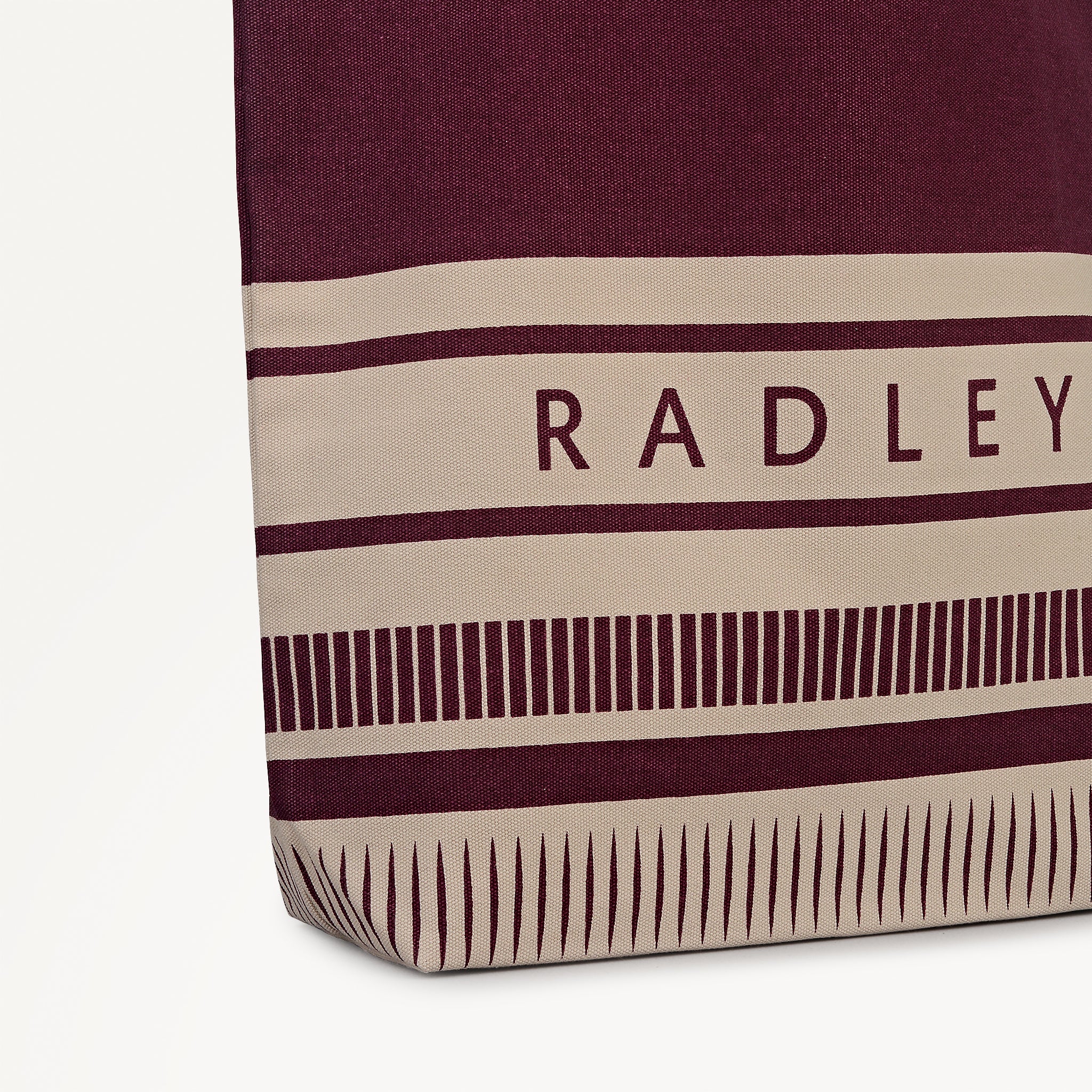 Radley Stripe Large Open Top Tote Dark Cherry - 112909