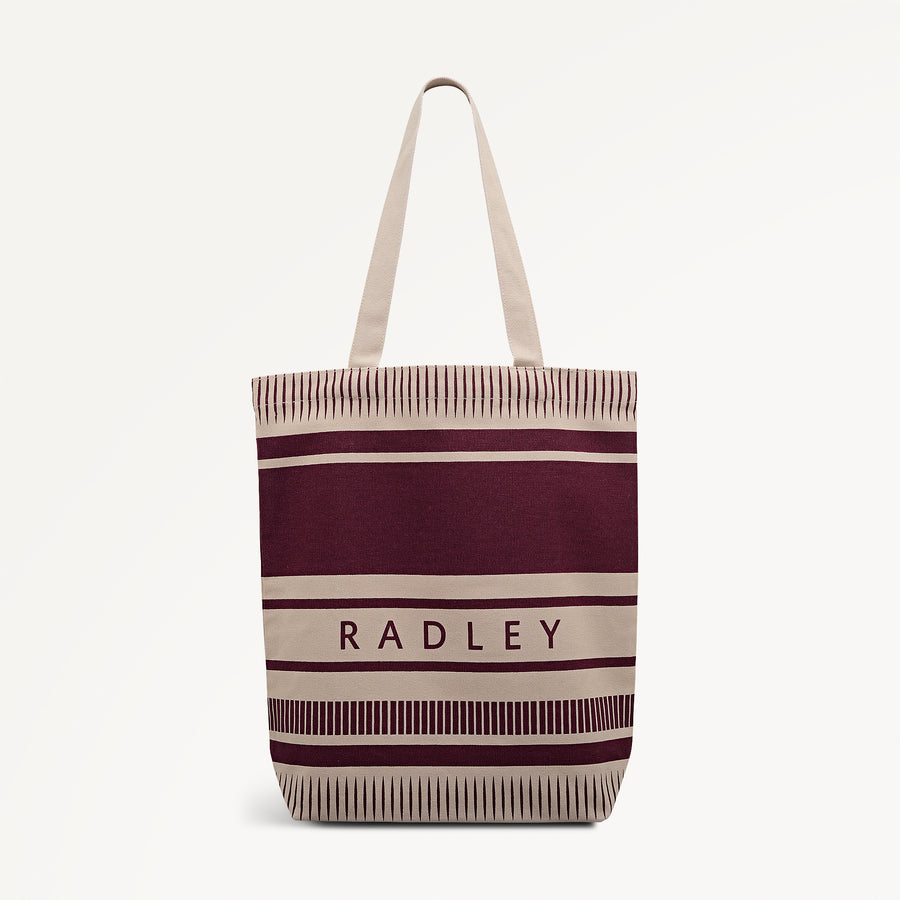 Radley Stripe Large Open Top Tote Dark Cherry - 112909