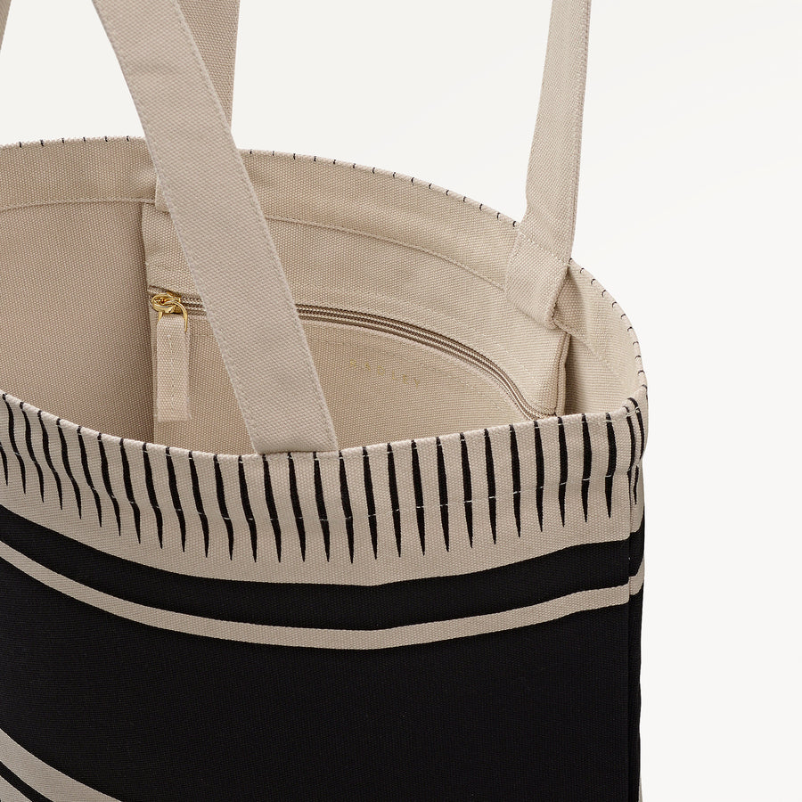 Radley Stripe Large Open Top Tote Black - 112910