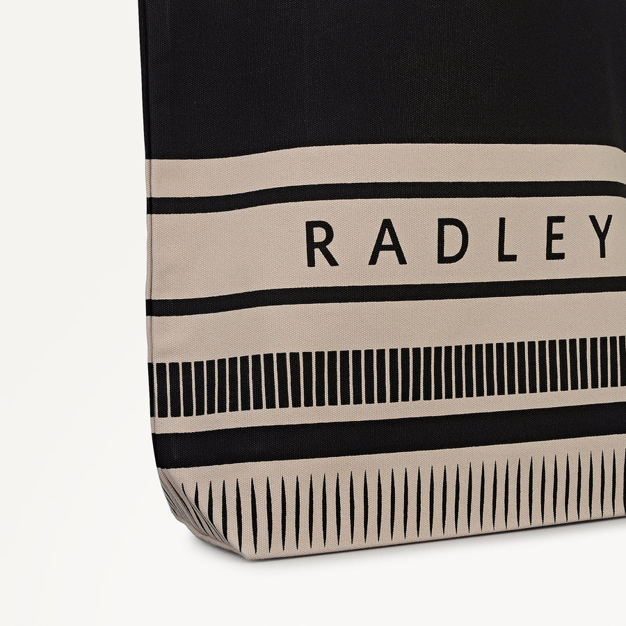 Radley Stripe Large Open Top Tote Black - 112910