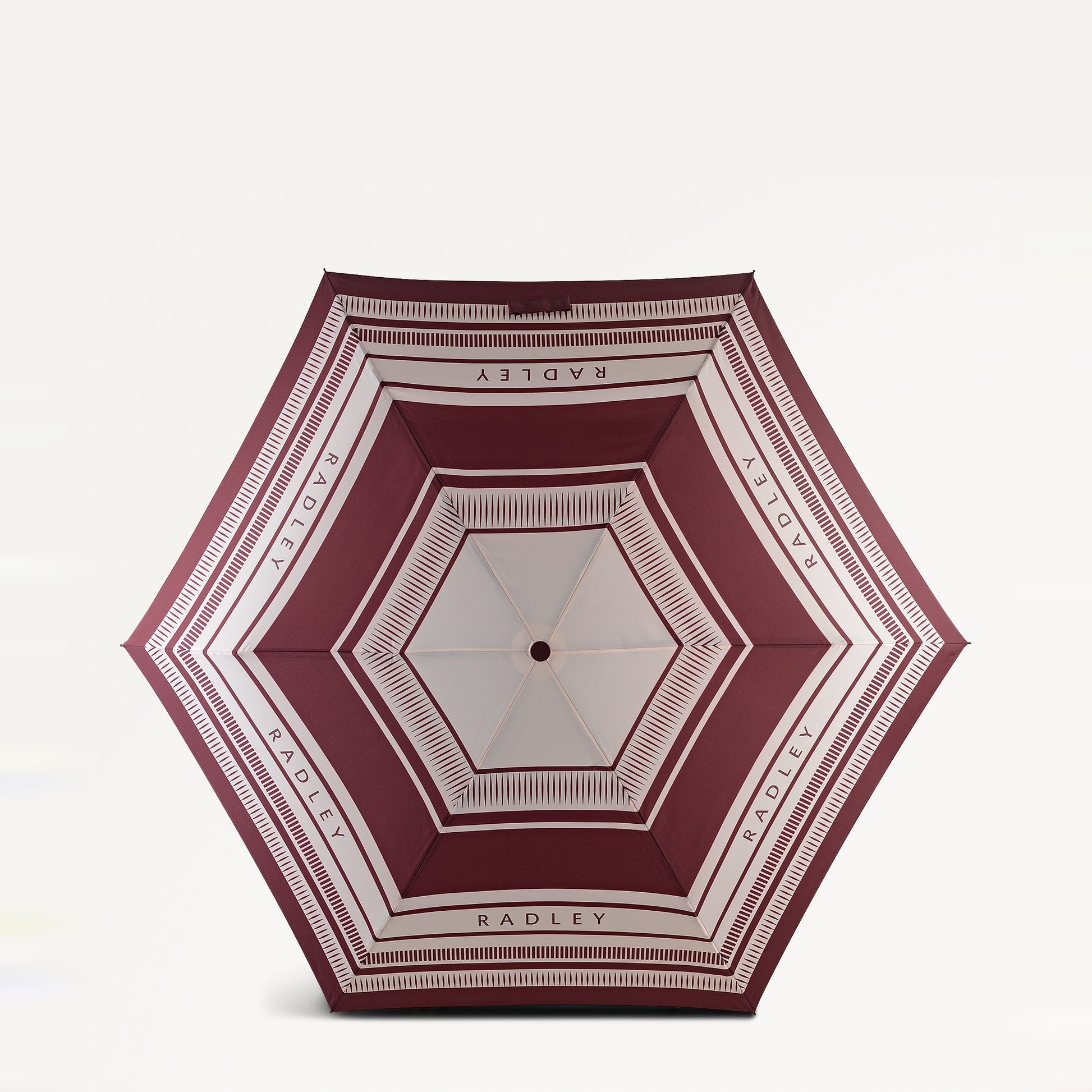 Radley Stripe Responsible Handbag Umbrella Dark Cherry - 112916