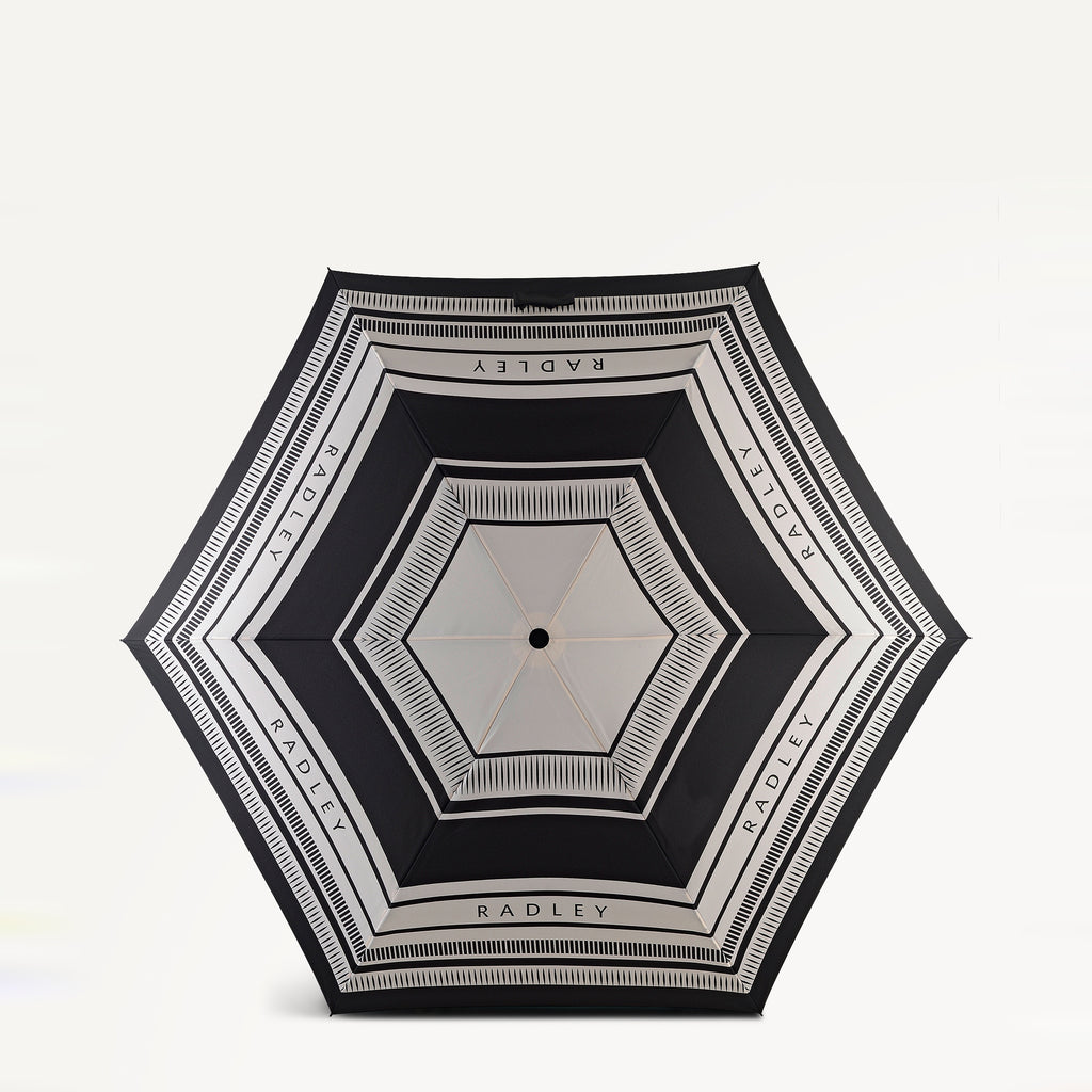 Radley Stripe Responsible Handbag Umbrella Black - 112918