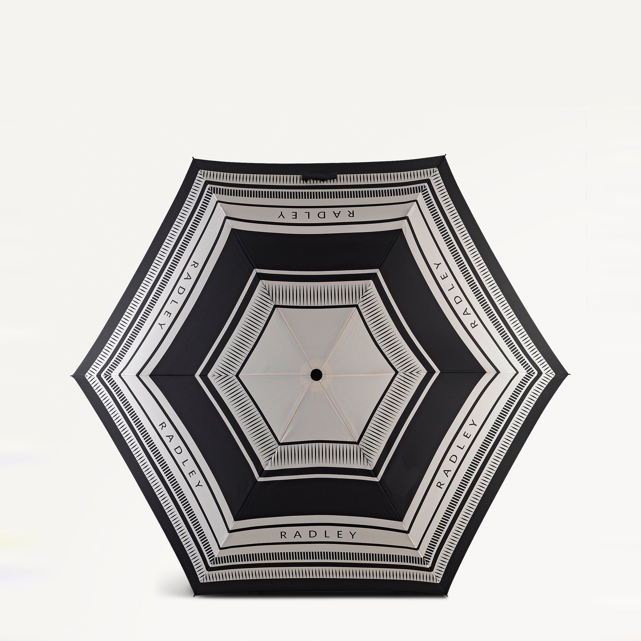 Radley Stripe Responsible Handbag Umbrella Black - 112918