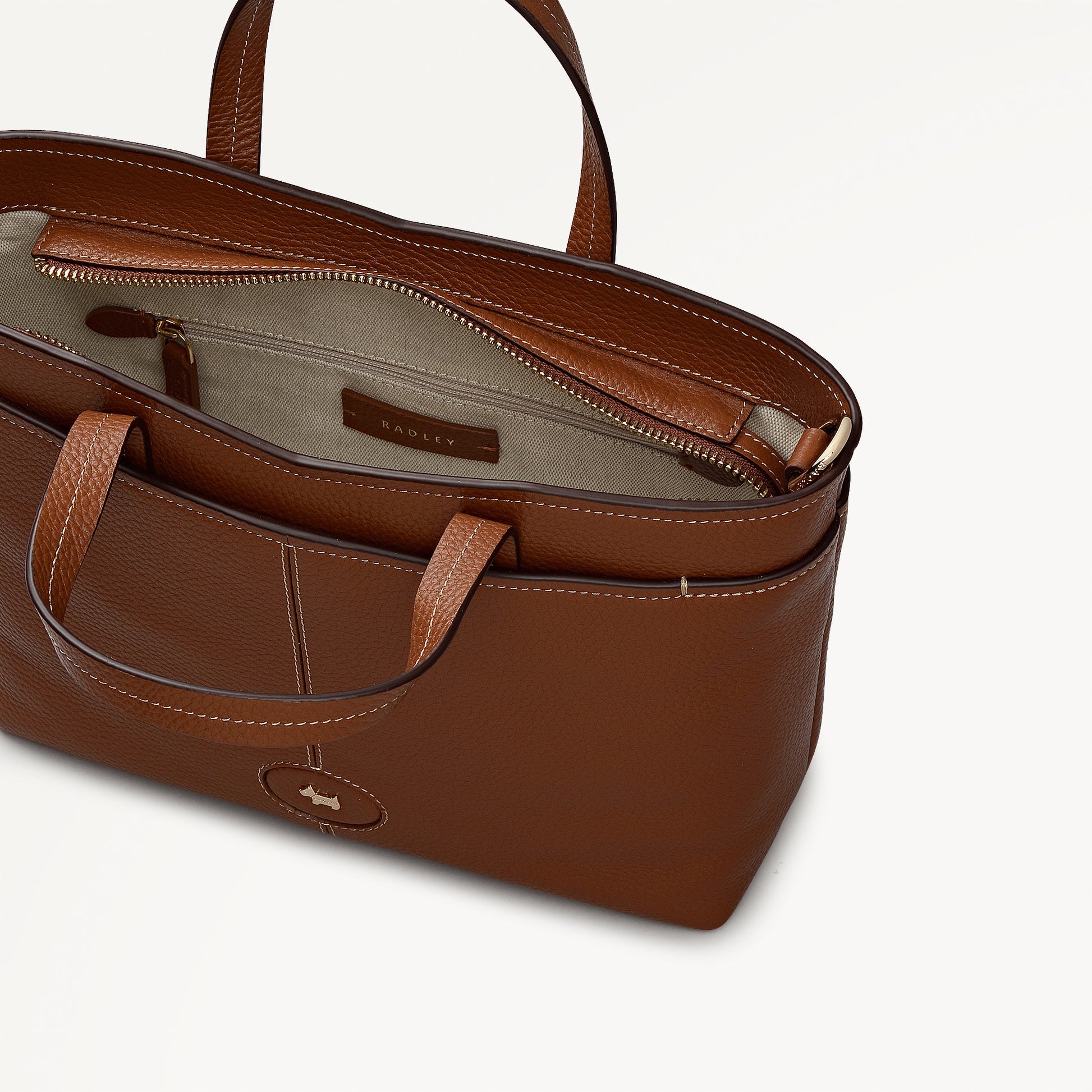 Maldon Mews Medium Ziptop Grab Cognac - 112922