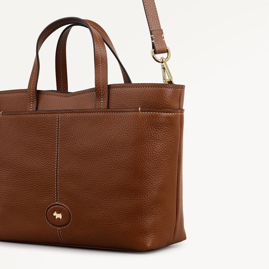 Maldon Mews Medium Ziptop Grab Cognac - 112922