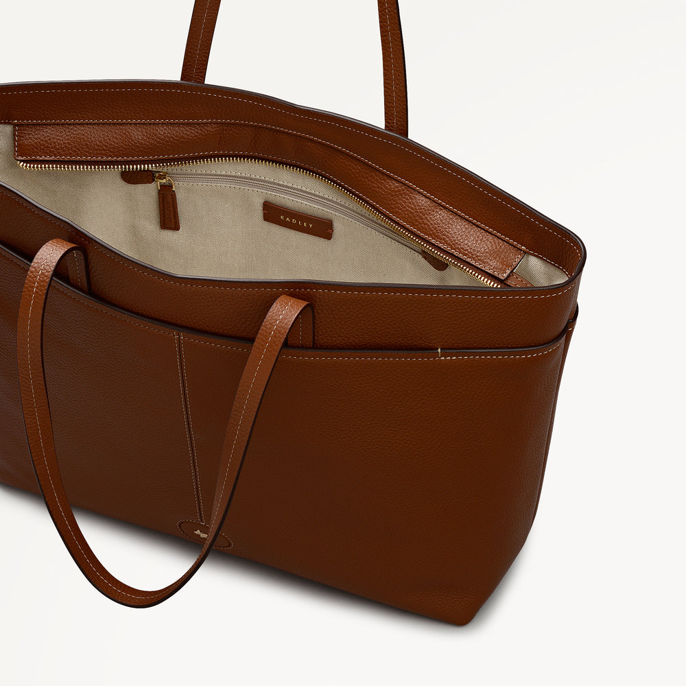 Maldon Mews Large Ziptop Tote Cognac - 112926